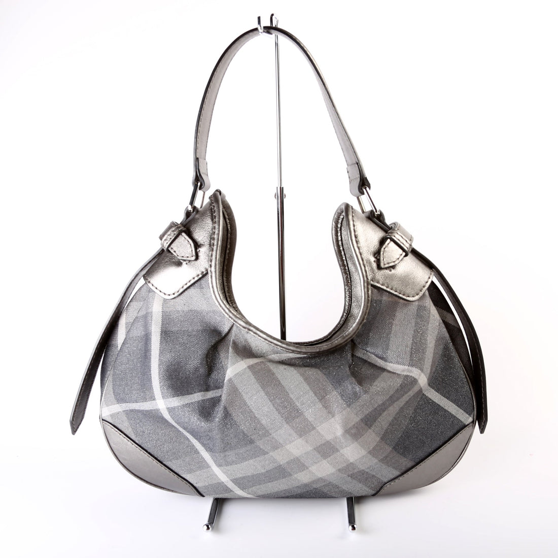 Shimmer Check Brooklyn Hobo Small Grey