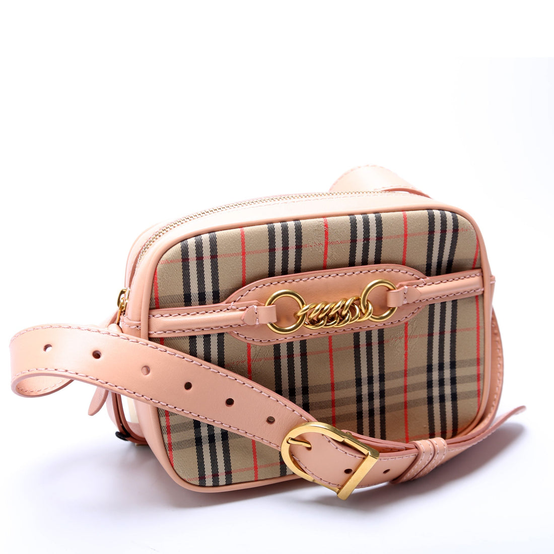 1983 Knight Check Link Belt Bag Peach