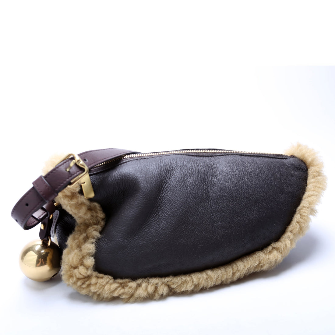 Shield Sling Sherling Small Bag Brown