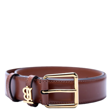Mini TB Logo Leather Belt Size Small Brown