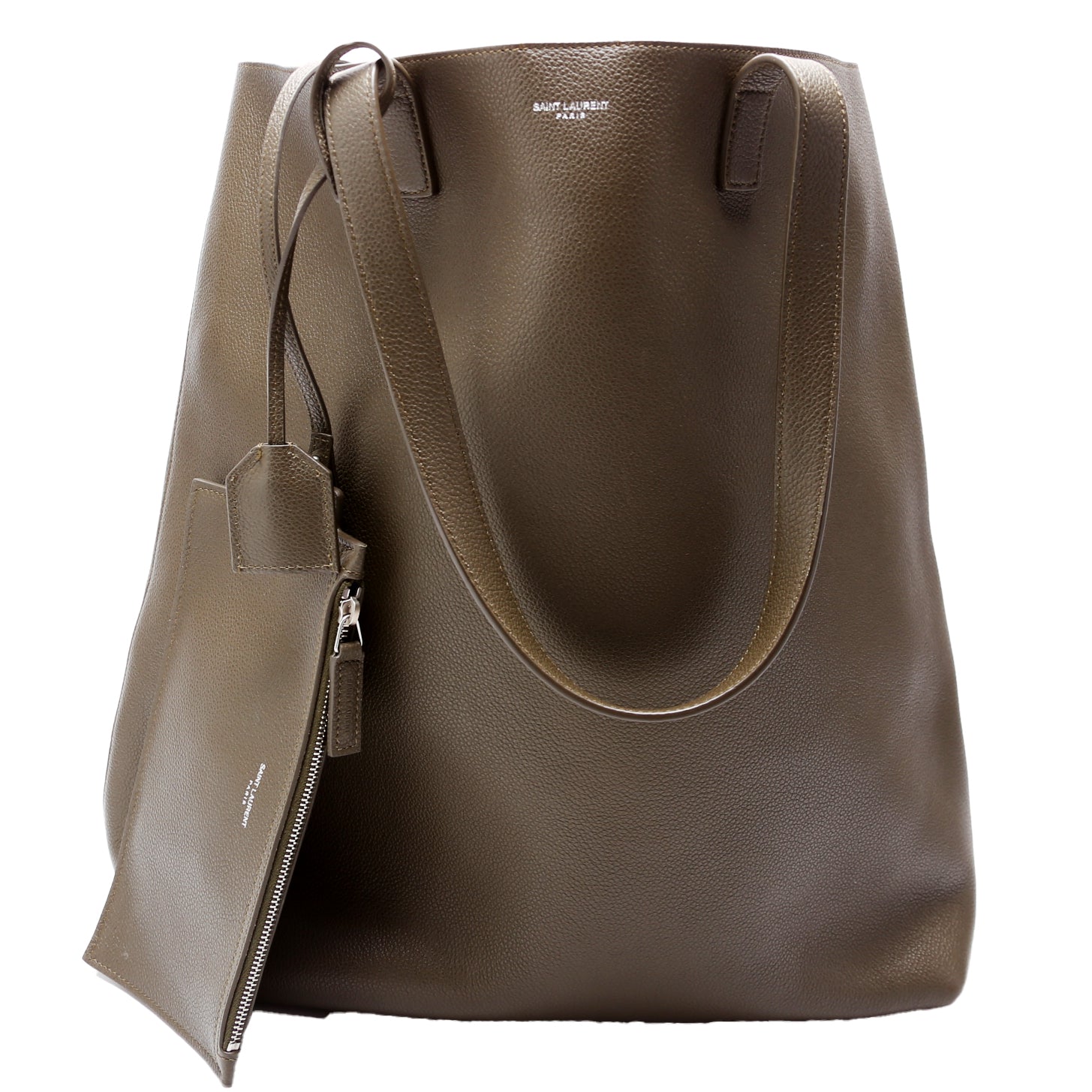 Bold Shopping Tote Grain Leather Green