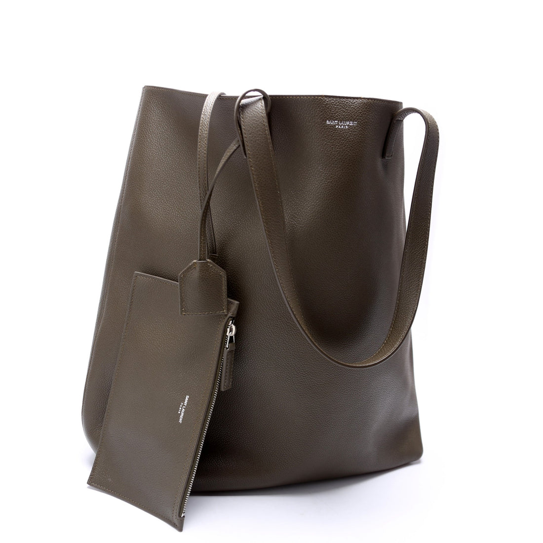 Bold Shopping Tote Grain Leather Green
