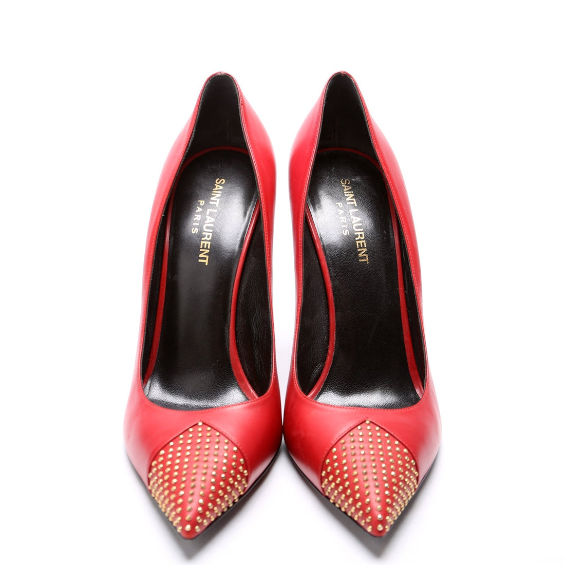Studded Pointed Toe Pumps Size 40 Red