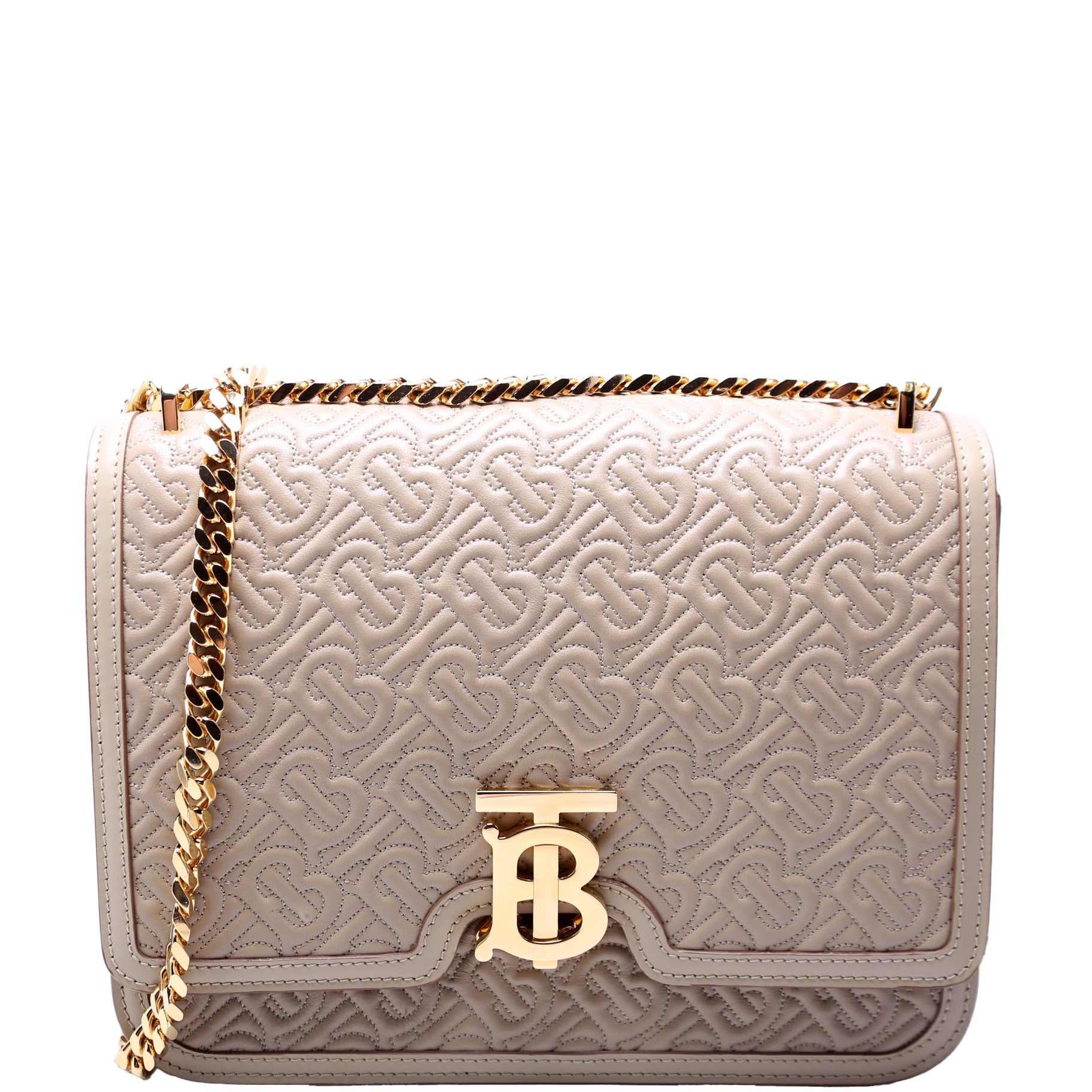 TB Monogram Shoulder Bag Medium Beige