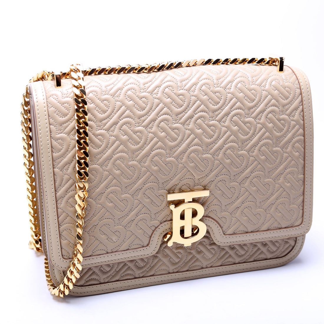 TB Monogram Shoulder Bag Medium Beige