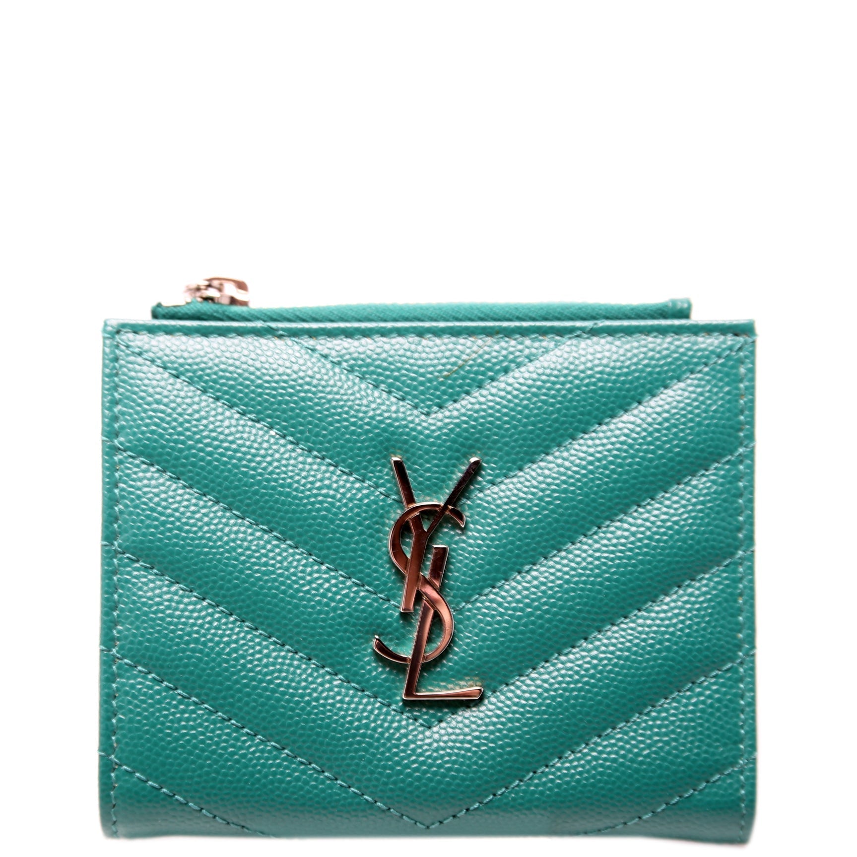 Cassandre Bi-Fold Wallet Grain De Poudre Green