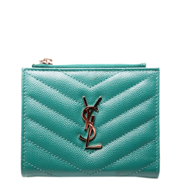 Cassandre Bi-Fold Wallet Grain De Poudre Green