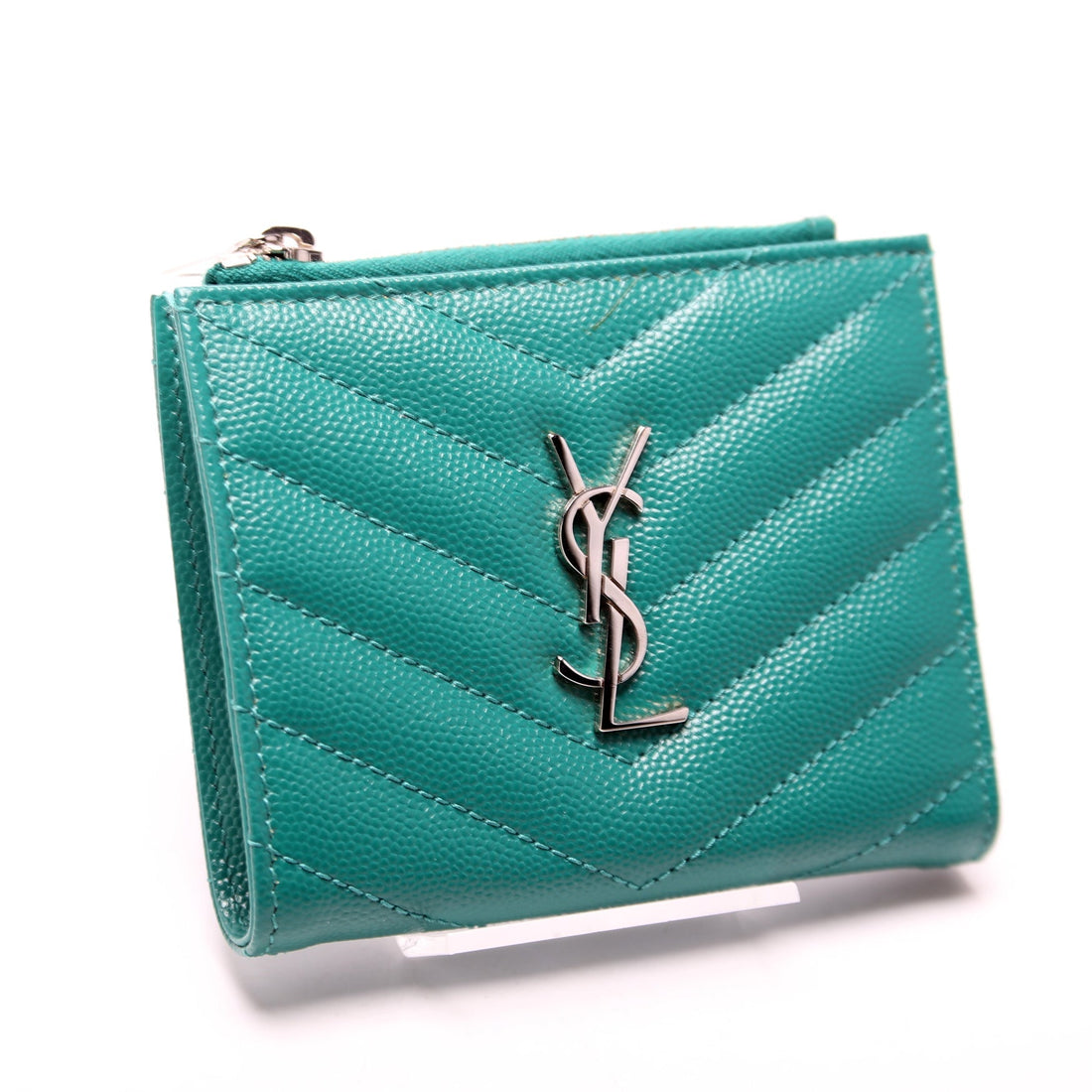 Cassandre Bi-Fold Wallet Grain De Poudre Green
