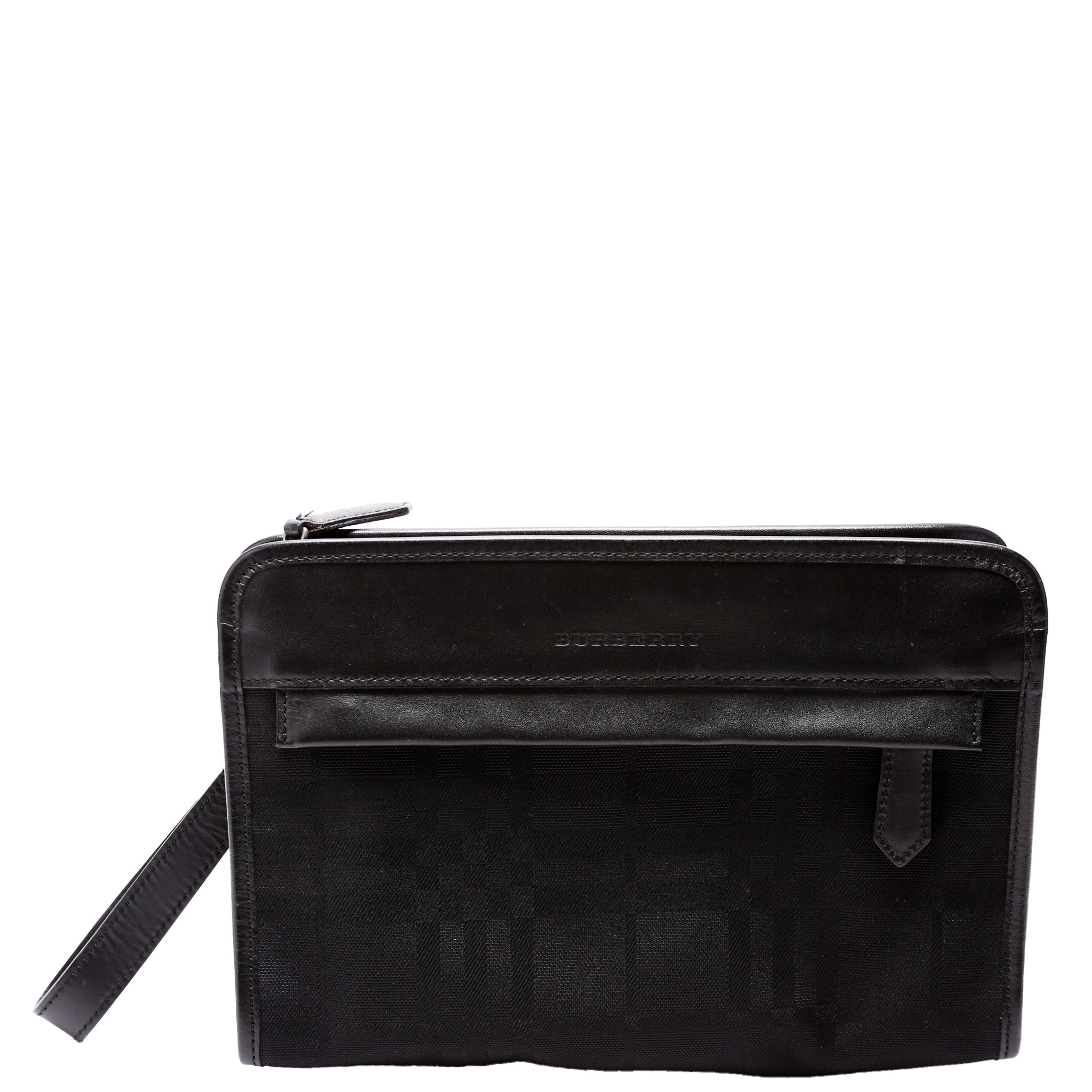 Nova Check Wrist Clutch Black