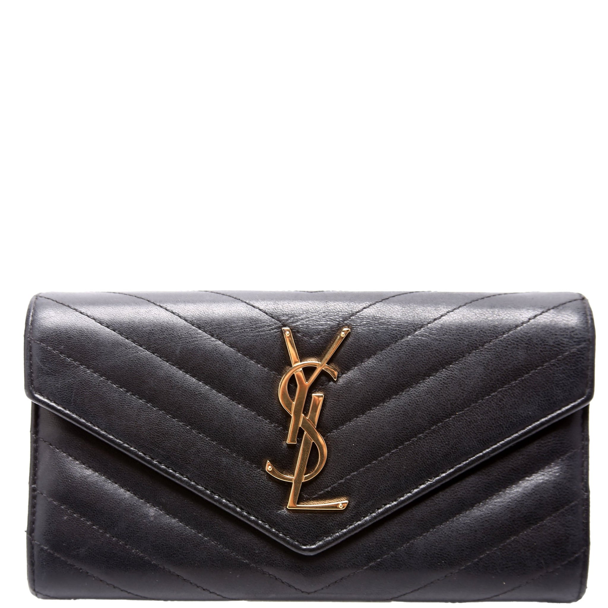 Flap Wallet Large Smooth Leather 372264 Black