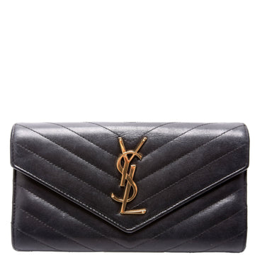 Flap Wallet Large Smooth Leather 372264 Black