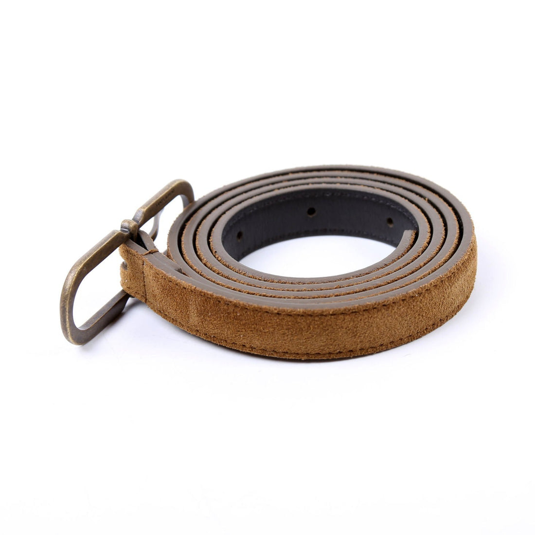 73224 Suede Thin Oval Belt Size 80 Brown