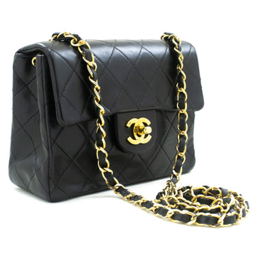 Top Quality Chanel Mini Square Small Chain Shoulder Bag Crossbody Black Lamb