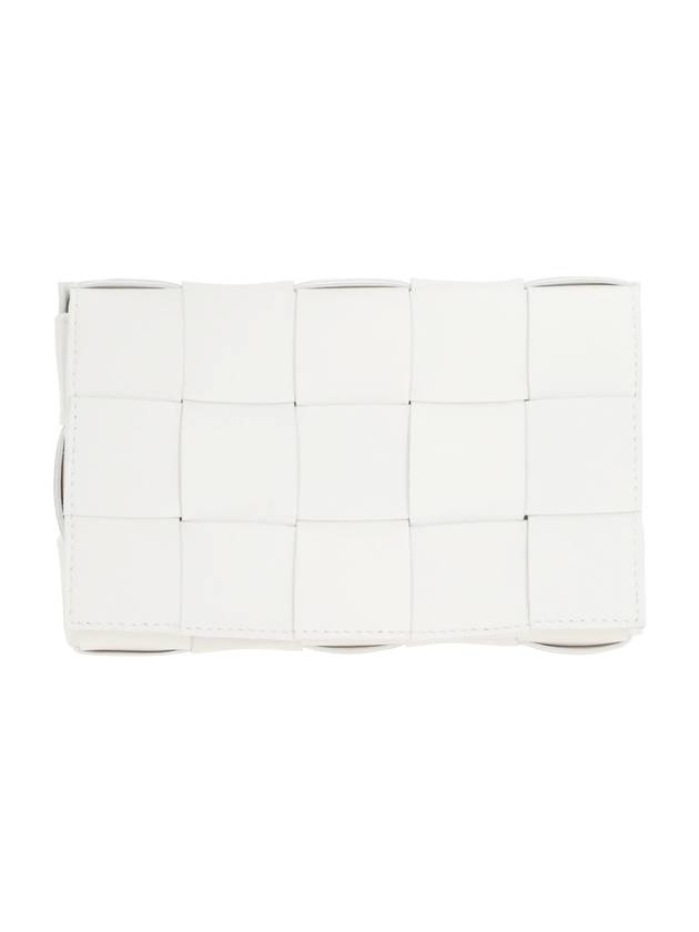 Bottega Veneta Cassette Intrecciato Small Cross Bag White