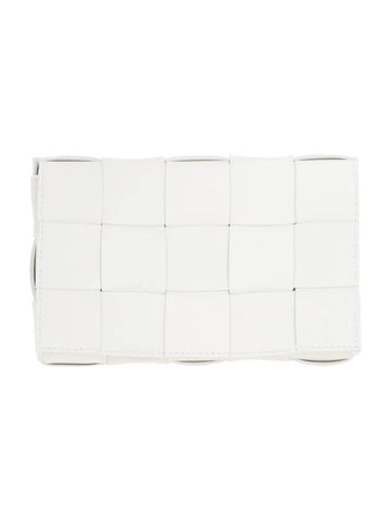 Bottega Veneta Cassette Intrecciato Small Cross Bag White