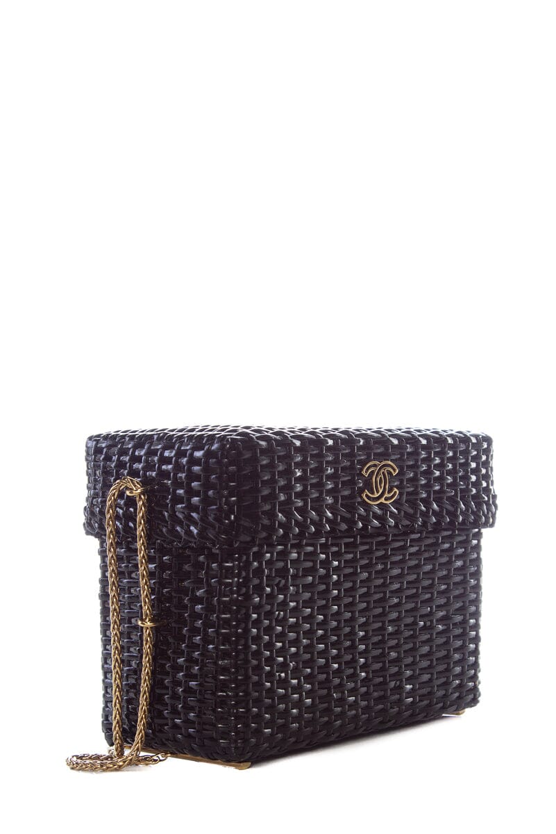 Chanel Black Wicker Basket Bag Cross-Body