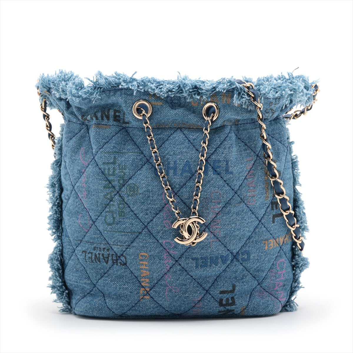 Chanel Matrasse Denim Handle Shoulder Bag Blue G
