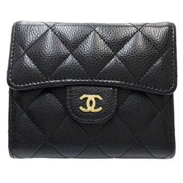 Chanel Caviar Skin Trifold Wallet Matelasse AP0231
