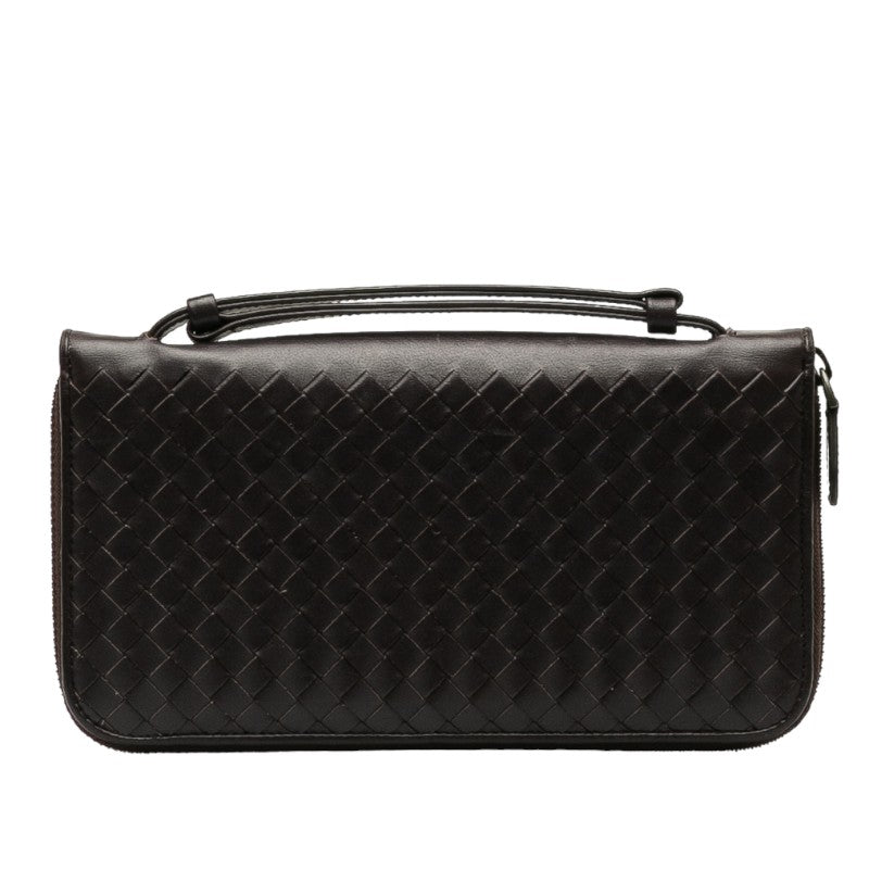 Bottega Veneta  Intrecciato Clutch Bag in Leather Black