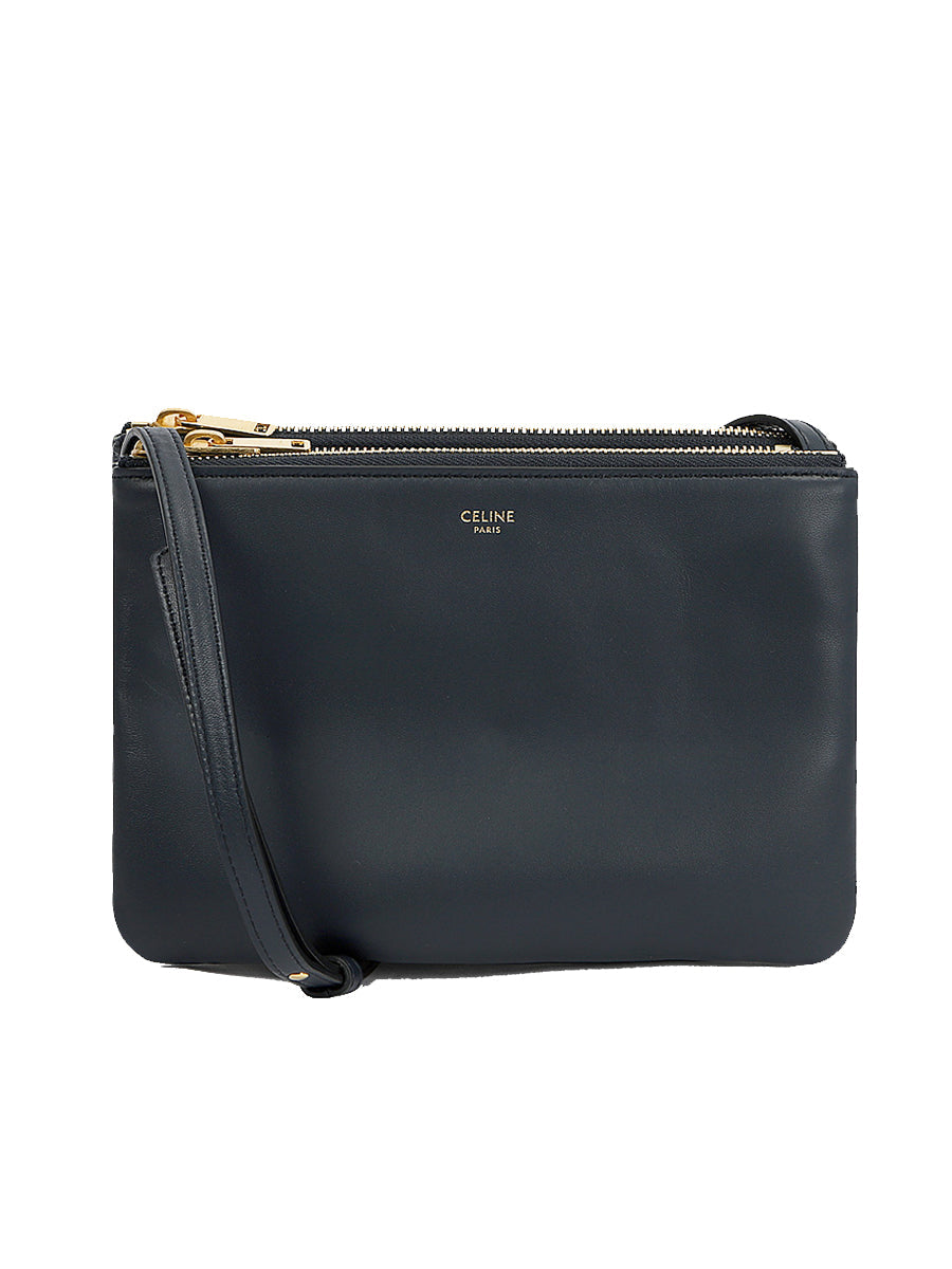 Trio Bag in Smooth Lambskin in Navy Blue