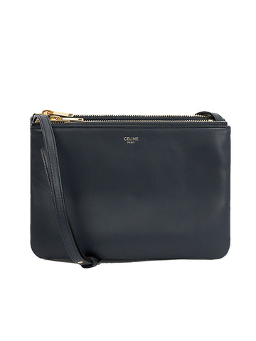 Trio Bag in Smooth Lambskin in Navy Blue