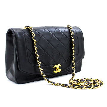 Top Quality Chanel Diana New Chain Shoulder Bag Black Quilted Lambskin Purse