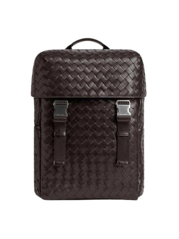 Bottega Veneta Intrecciato Flap Backpack Matt Fondant