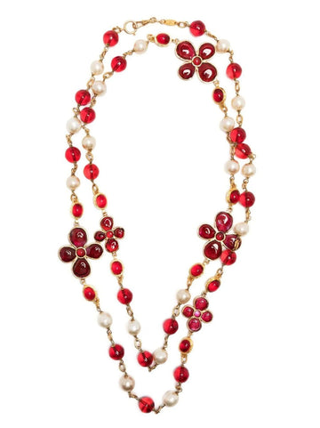 Top Quality Chanel Gripoix Pearl Bead-Detailed Necklace