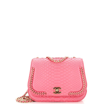 CHANEL Braided Chic Flap Bag Python Small