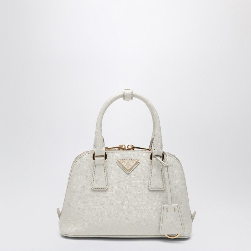 PRADA Saffiano Leather Handbag with Double Zip and Removable Strap