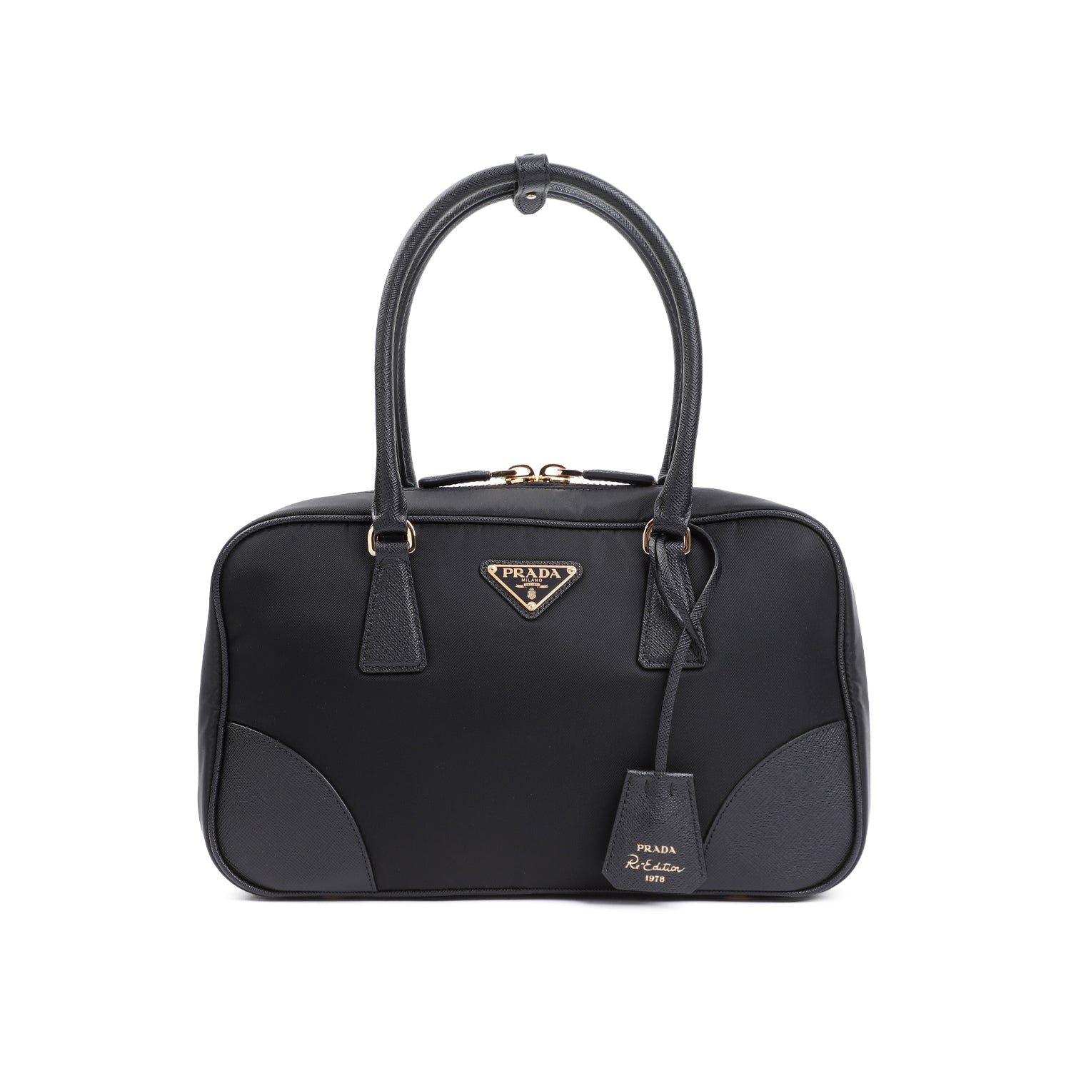 PRADA Recycled Mini Bauletto Handbag - 35cm x 21cm x 10cm