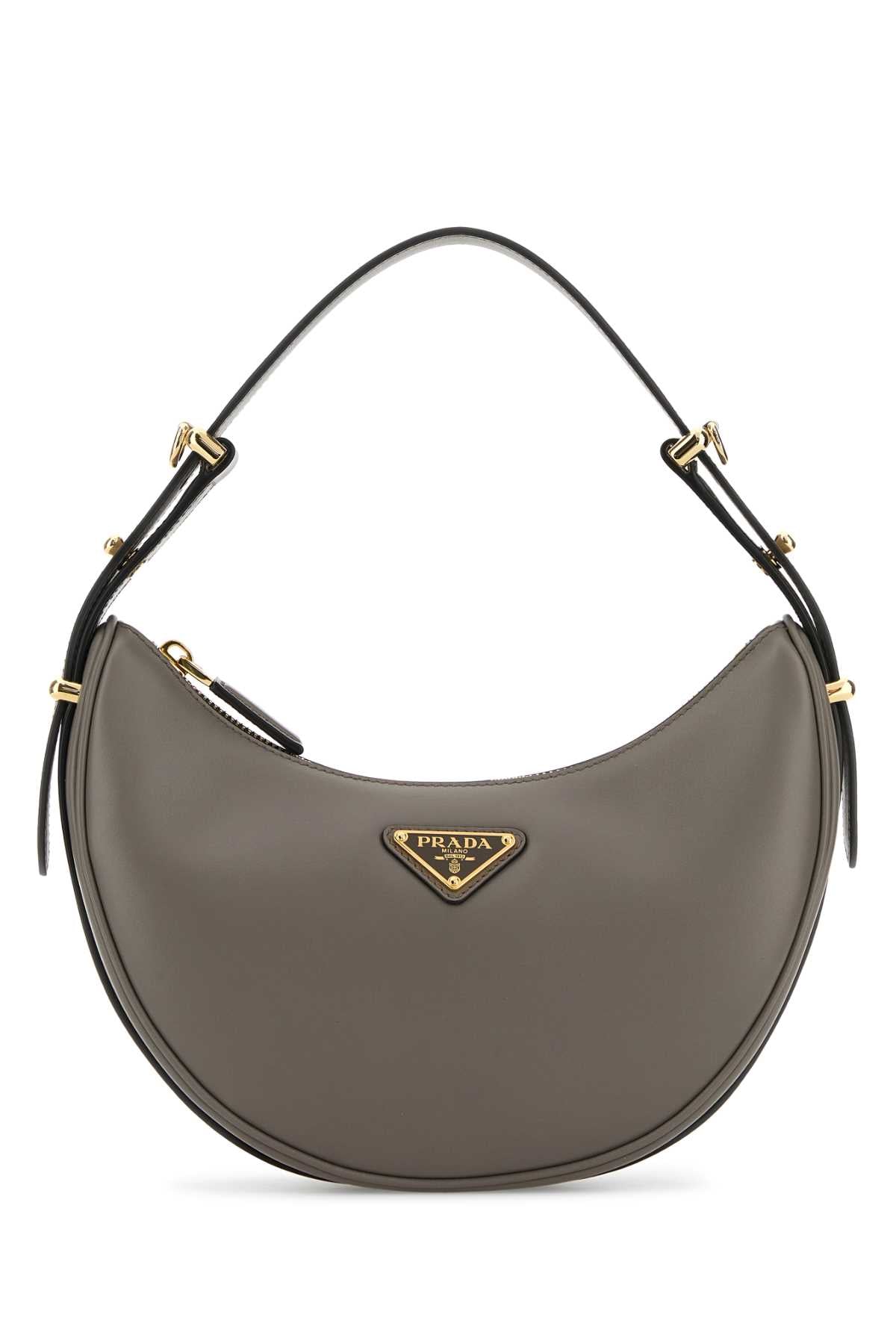 PRADA Mini Leather Handbag with Golden Metal Finishing