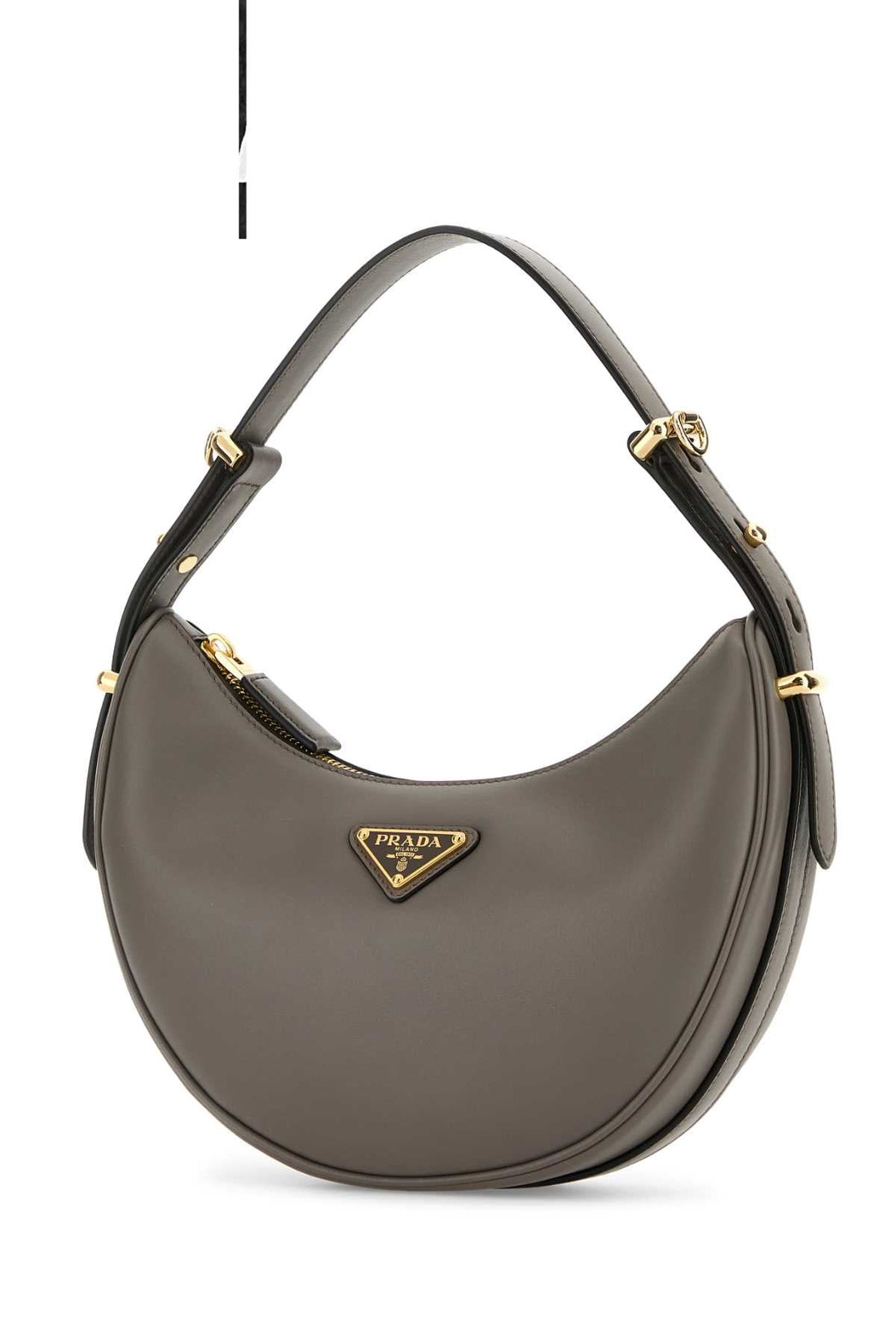 PRADA Mini Leather Handbag with Golden Metal Finishing