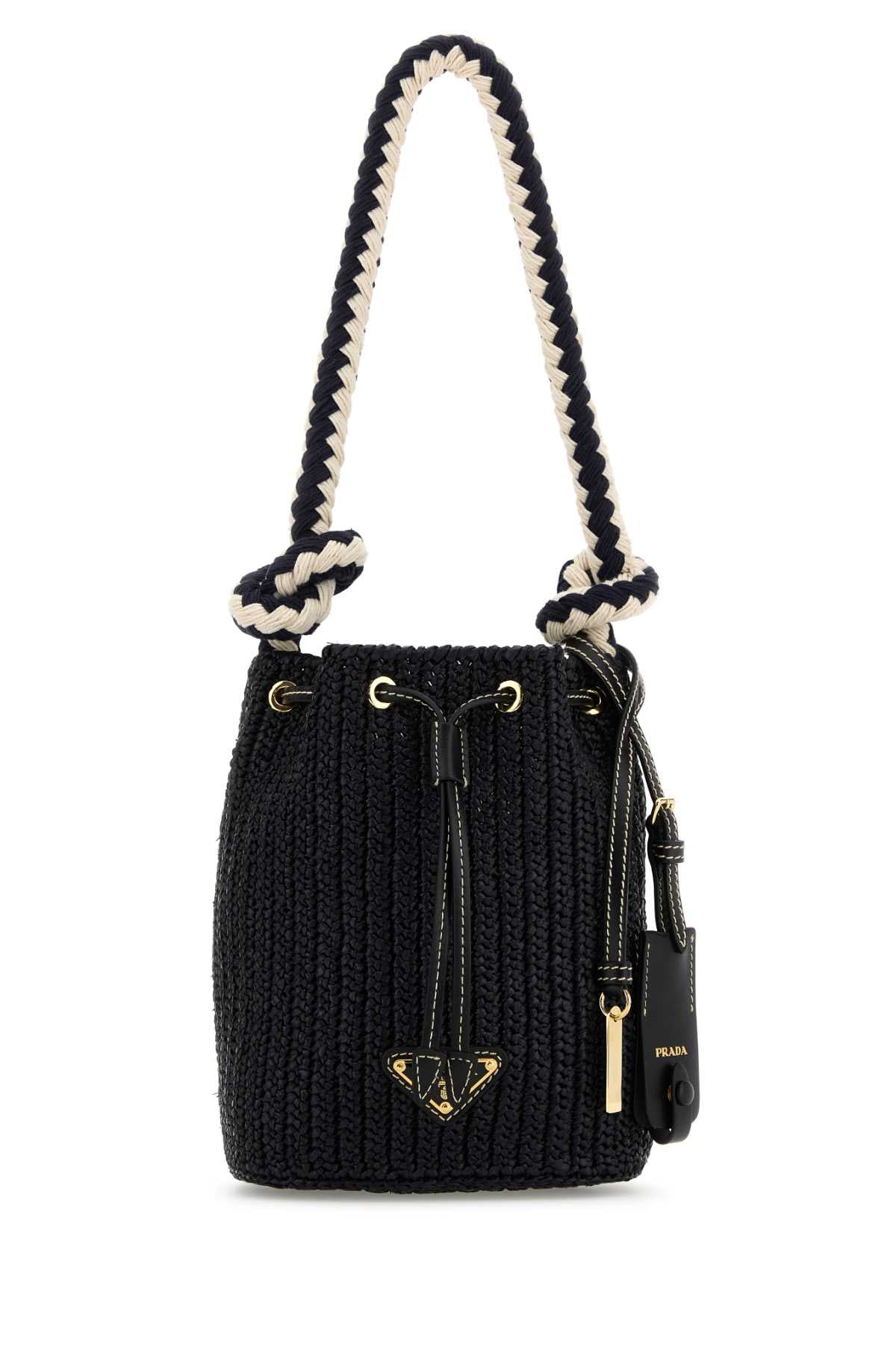 PRADA Mini Crochet Bucket Handbag