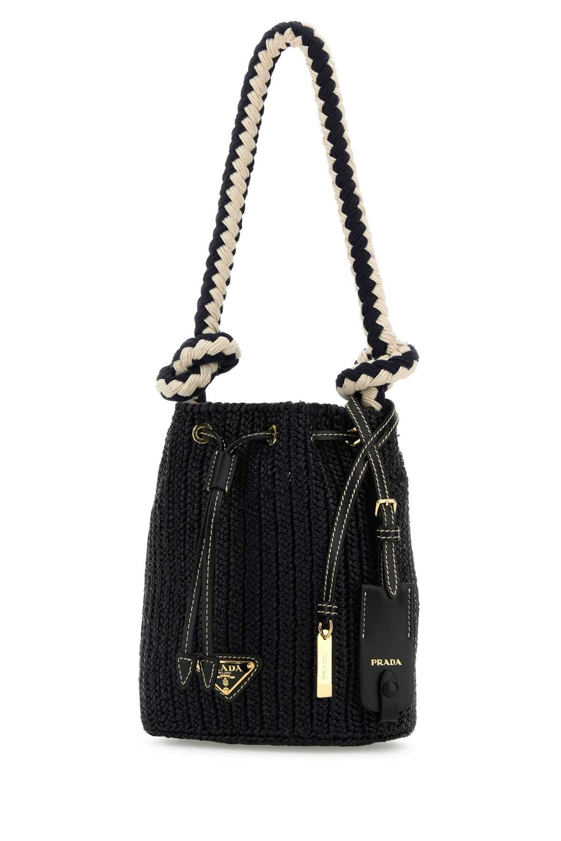 PRADA Mini Crochet Bucket Handbag