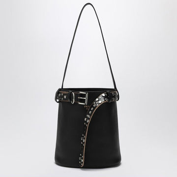 PRADA Studded Belt Bucket Handbag with Decorative Buckle