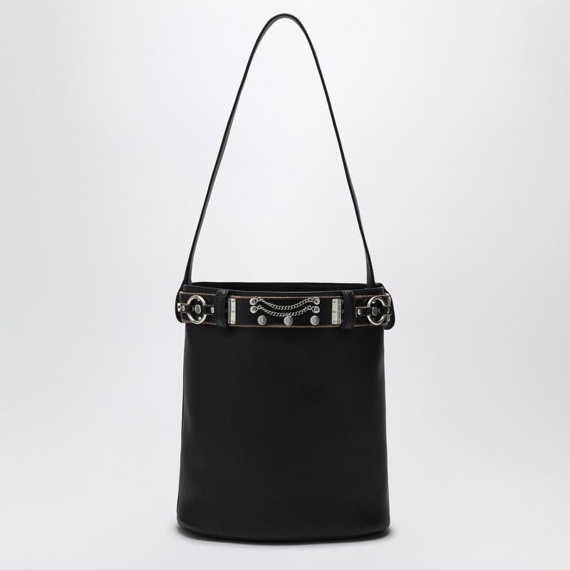 PRADA Studded Belt Bucket Handbag with Decorative Buckle