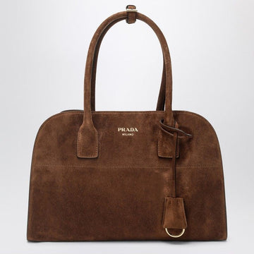 PRADA Medium Suede Shopping Handbag