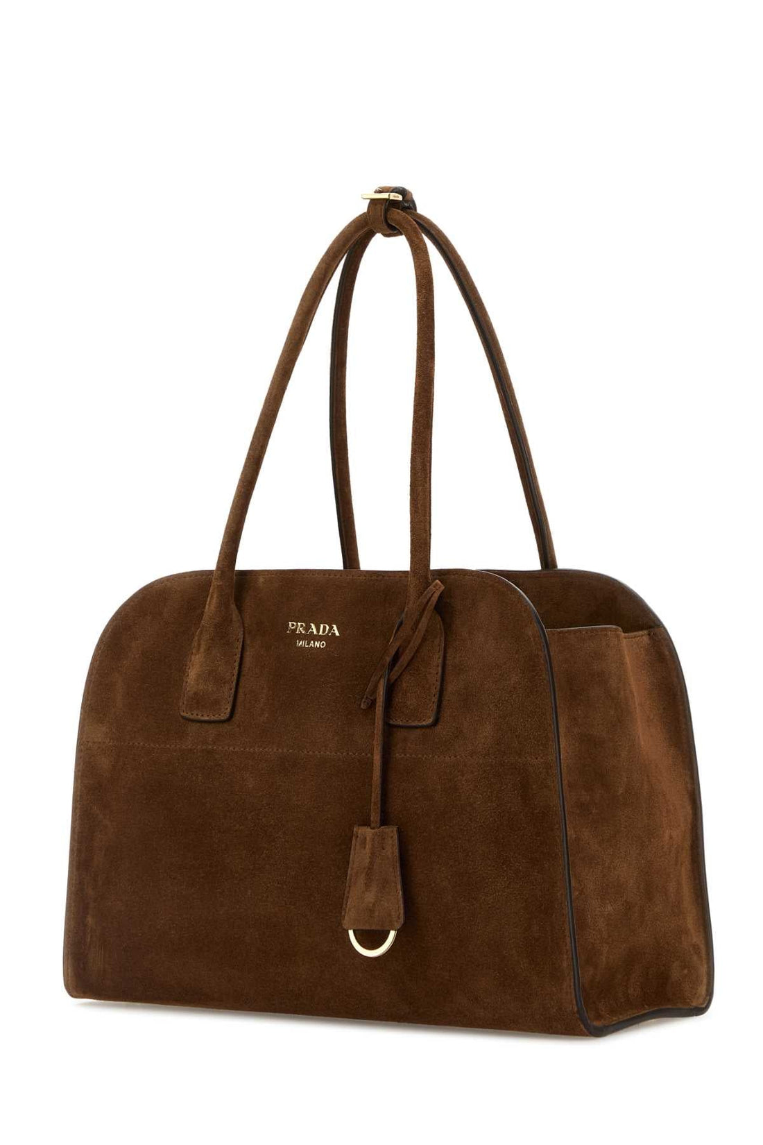 PRADA Suede Handbag with Removable Charm - 35 cm