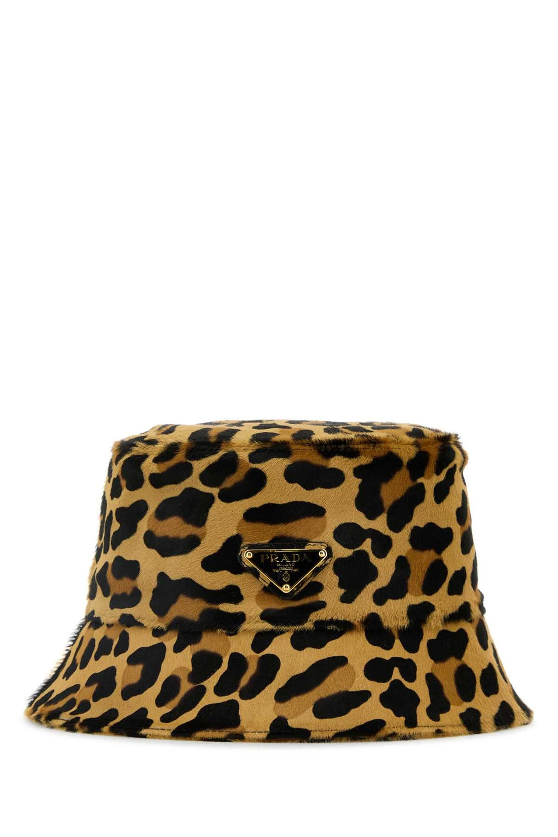 PRADA Printed Leather Hair Bucket Hat for Women