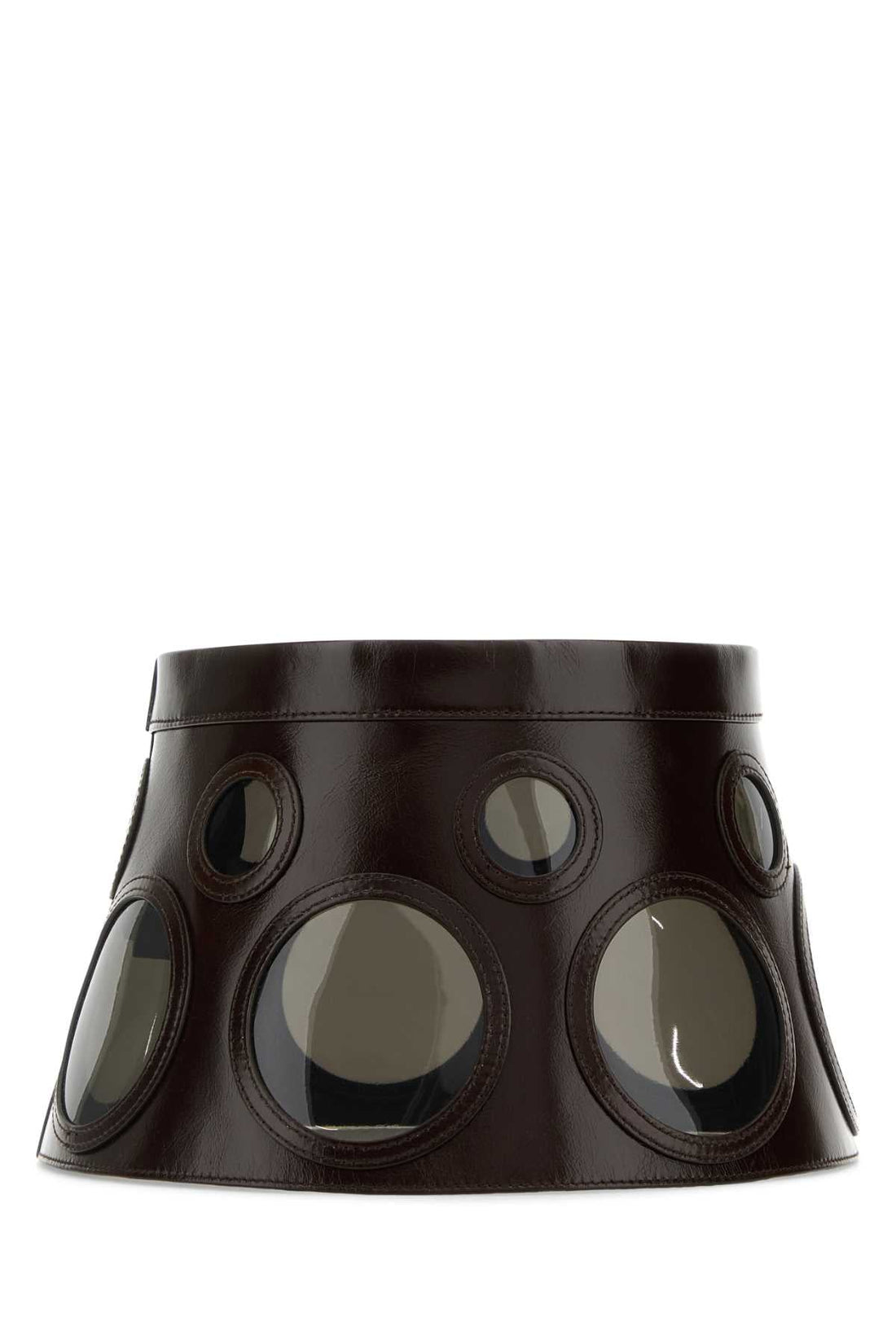 PRADA Leather Visor with Round Plexiglass Lenses