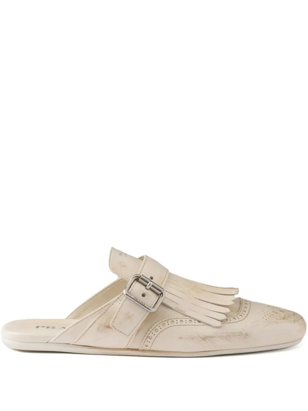 PRADA Leather Shuffle Slippers