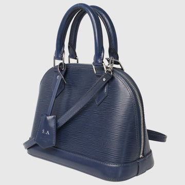 Navy Blue Epi Alma BB Top Handle Bag