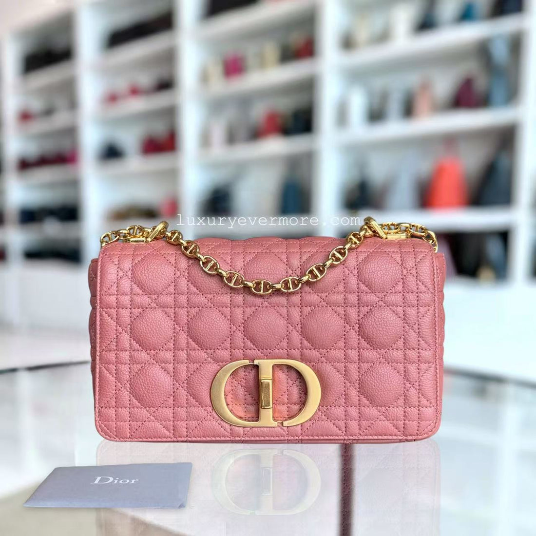 *Un* Dior Caro - Medium Cannage Calfskin Pink Gold Hardware
