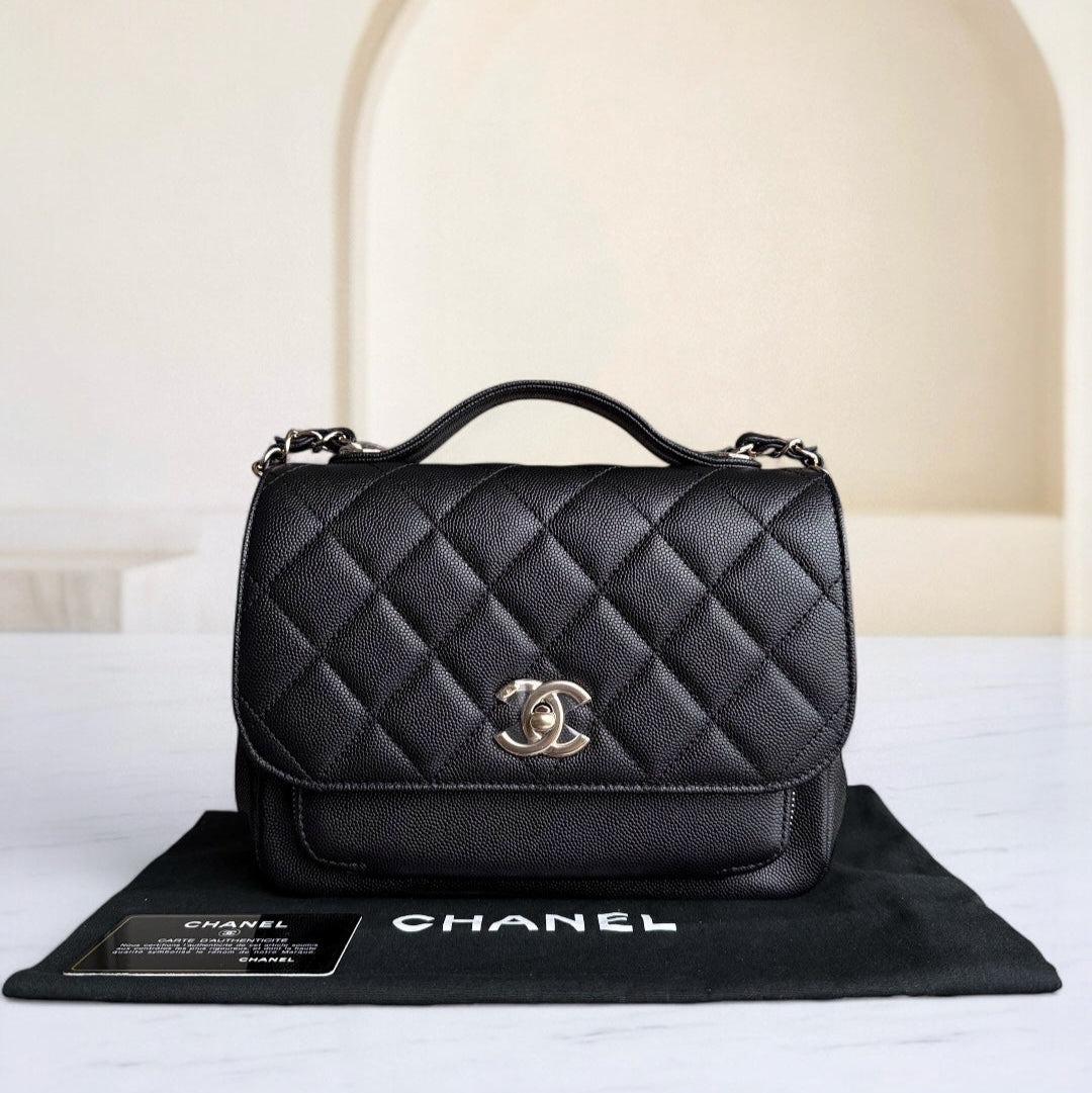 Chanel Business Affinity Medium - Caviar Quilted Grained Clafskin Black Gold Hardware
