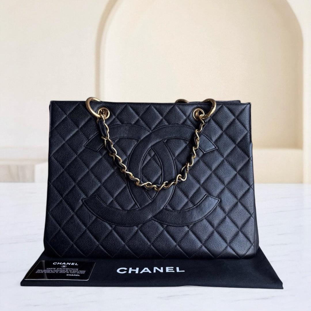 Chanel Timeless Tote - Caviar Quilted Grained Calfskin Black Gold Hardware Series 4