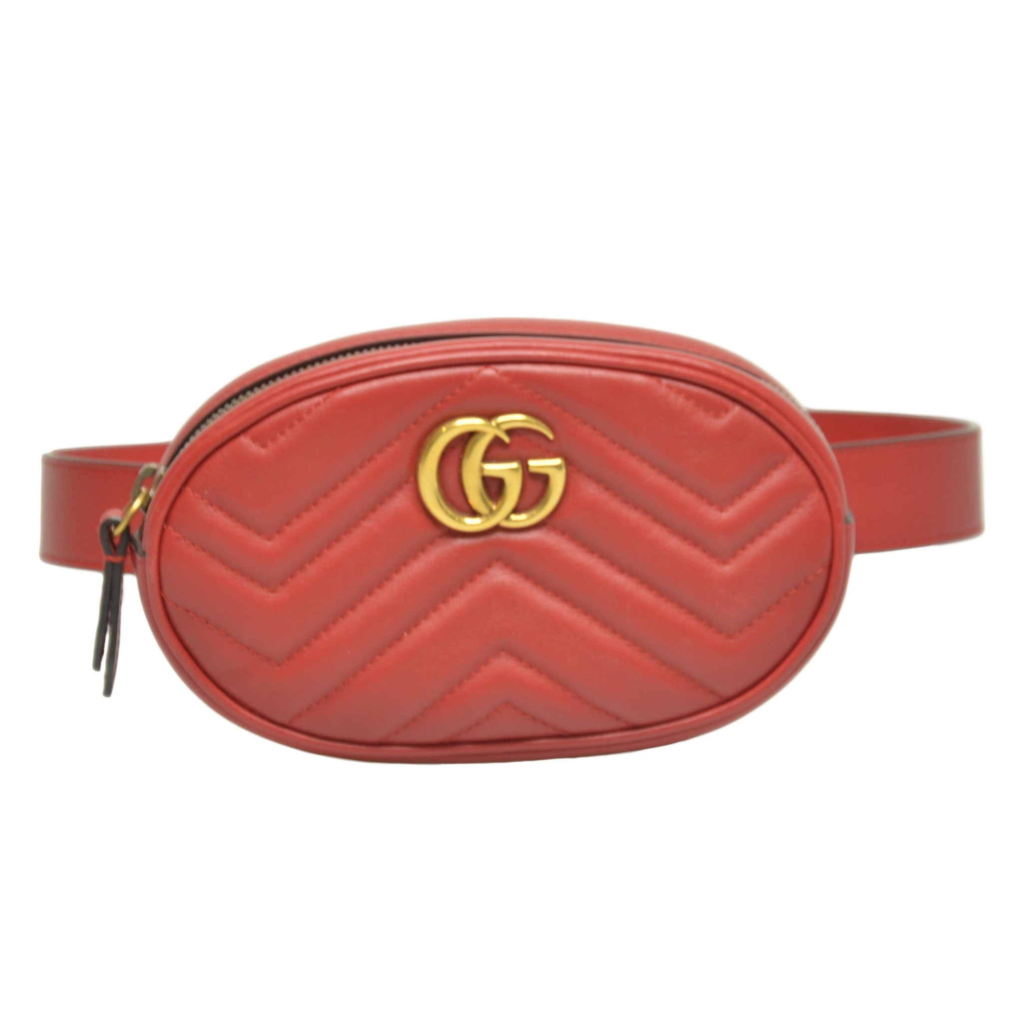 Red GG Marmont Waist Belt Bag