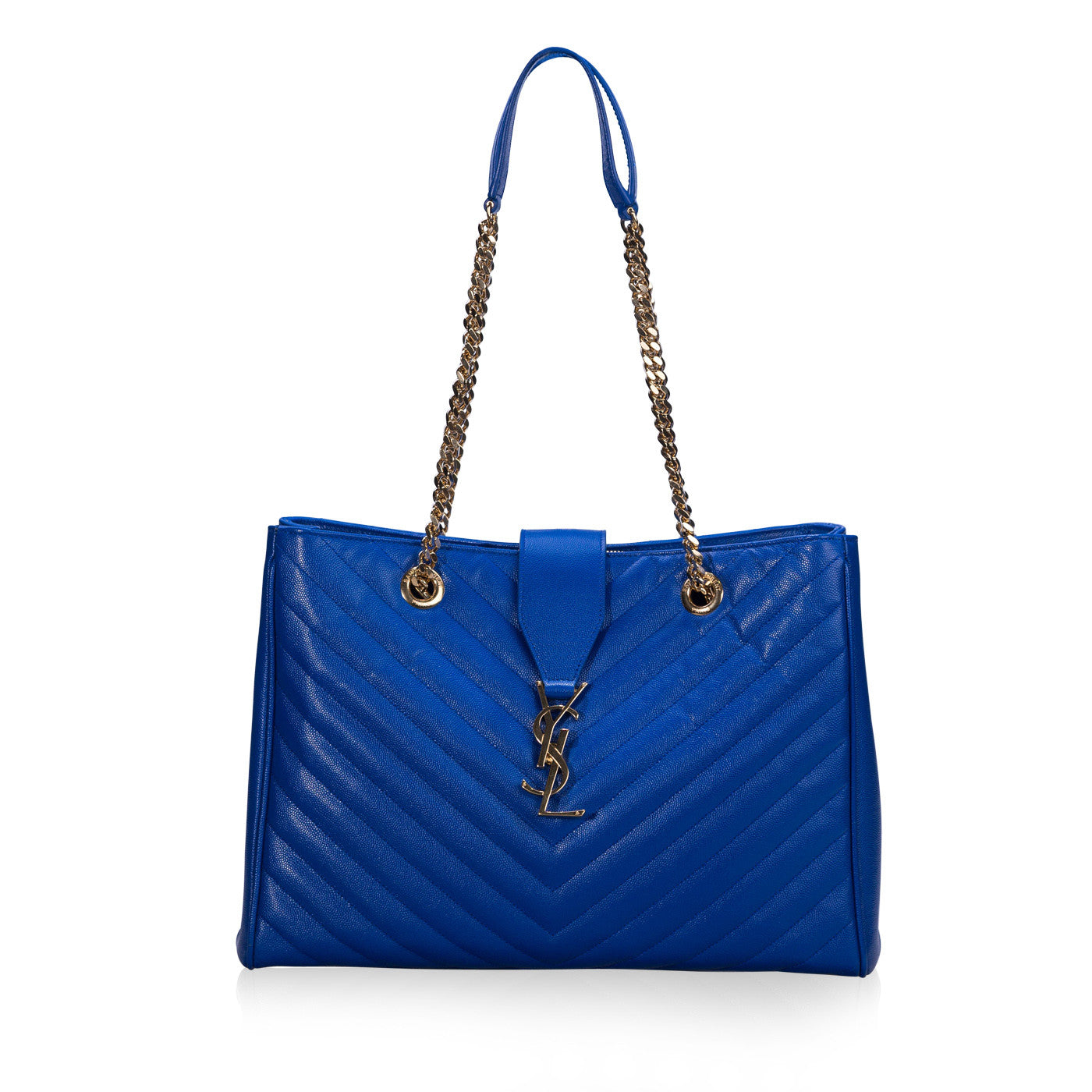 Yves Saint Laurent Grained Matelasse Leather Tote