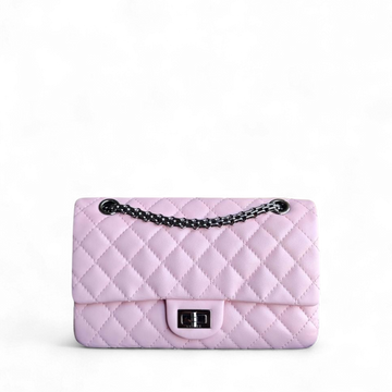 Chanel 2.55 Reissue 225 - 24CM Quilted Lambskin Sakura Light Pink Black Hardware Series 13