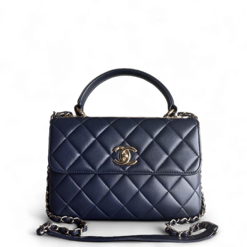 Chanel Trendy CC Small - Quilted Lambskin Dark Navy Blue Gold Hardware Series 23
